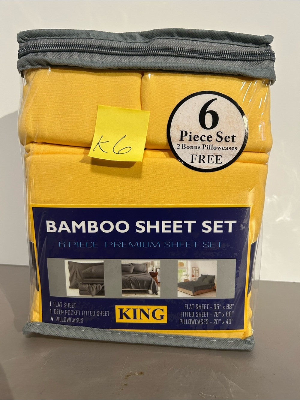 Bamboo Sheet Set - Yellow King 6-Piece